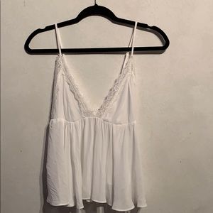 Forever 21 White Lace Babydoll Peplum Tank